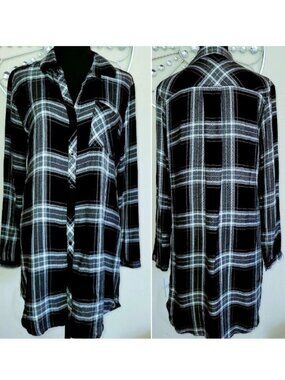 Anthropologie Cloth & Stone Plaid Mini Dress Small